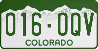 CO license plate 016OQV