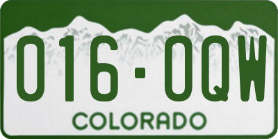 CO license plate 016OQW