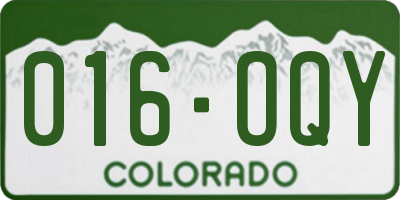 CO license plate 016OQY