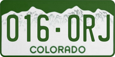 CO license plate 016ORJ