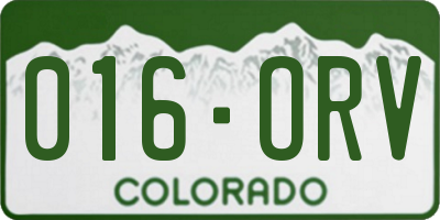 CO license plate 016ORV