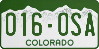 CO license plate 016OSA