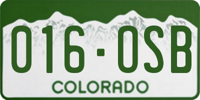CO license plate 016OSB