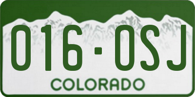 CO license plate 016OSJ