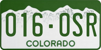 CO license plate 016OSR