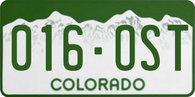 CO license plate 016OST