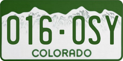 CO license plate 016OSY