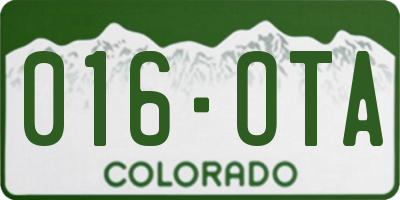 CO license plate 016OTA