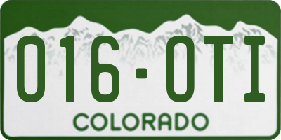CO license plate 016OTI