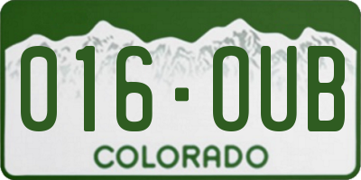 CO license plate 016OUB