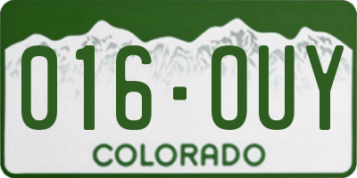 CO license plate 016OUY