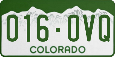 CO license plate 016OVQ