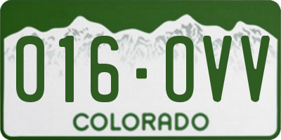 CO license plate 016OVV