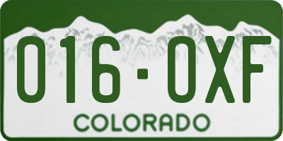 CO license plate 016OXF