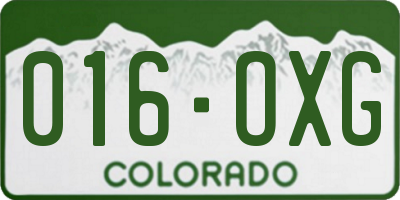 CO license plate 016OXG