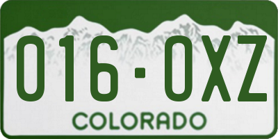 CO license plate 016OXZ