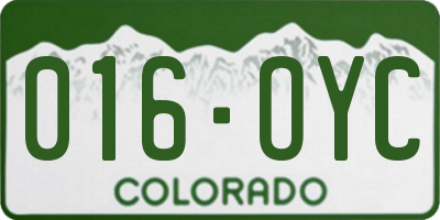 CO license plate 016OYC