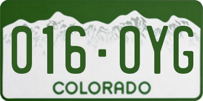 CO license plate 016OYG