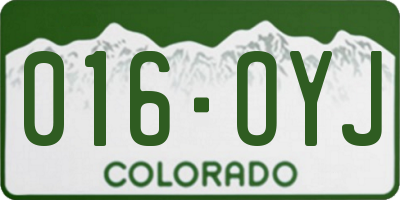 CO license plate 016OYJ