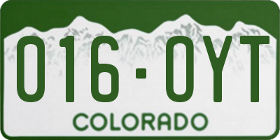 CO license plate 016OYT