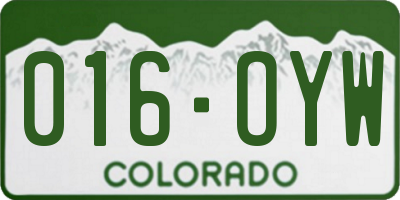 CO license plate 016OYW