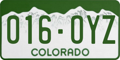 CO license plate 016OYZ
