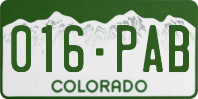 CO license plate 016PAB