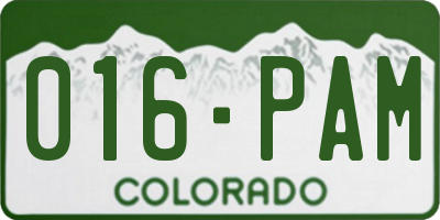 CO license plate 016PAM