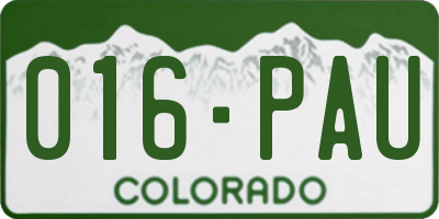 CO license plate 016PAU