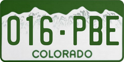 CO license plate 016PBE