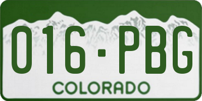 CO license plate 016PBG