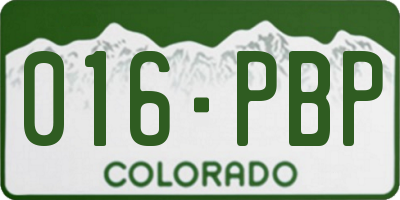 CO license plate 016PBP