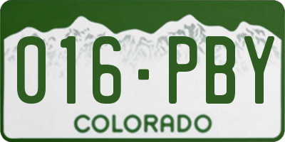 CO license plate 016PBY