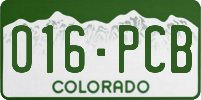 CO license plate 016PCB