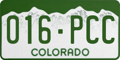 CO license plate 016PCC