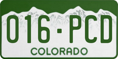 CO license plate 016PCD