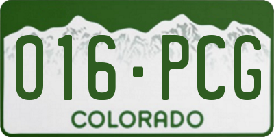 CO license plate 016PCG