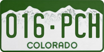 CO license plate 016PCH