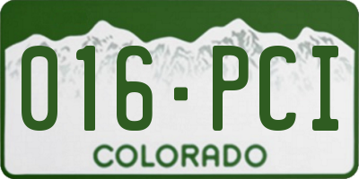 CO license plate 016PCI