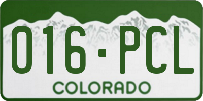 CO license plate 016PCL