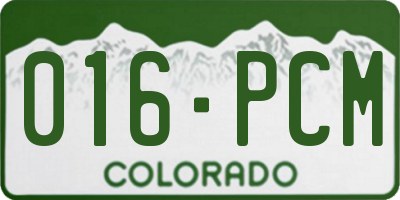 CO license plate 016PCM