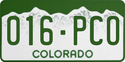 CO license plate 016PCO