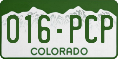 CO license plate 016PCP