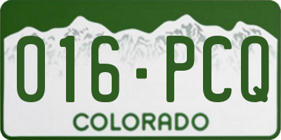 CO license plate 016PCQ