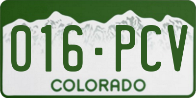 CO license plate 016PCV