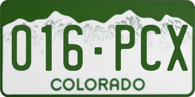 CO license plate 016PCX