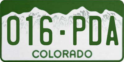 CO license plate 016PDA