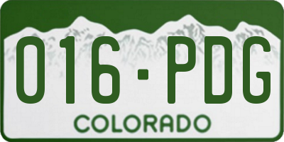 CO license plate 016PDG