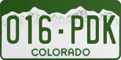 CO license plate 016PDK