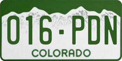 CO license plate 016PDN